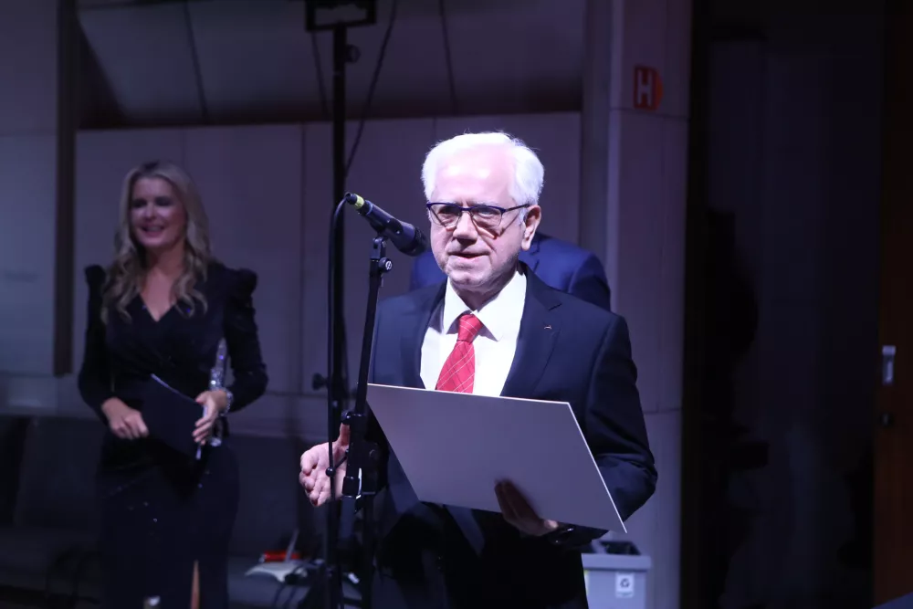 Bogomir Strašek, Miran Lesjak23.10.2025 - Gazela 2025 - sklepna prireditev Slovenska gazela 2025 v organizaciji časnika Dnevnik, slavnostna razglasitev zlate Gazele za leto 2025. Cankarjev dom //FOTO: Luka Cjuha