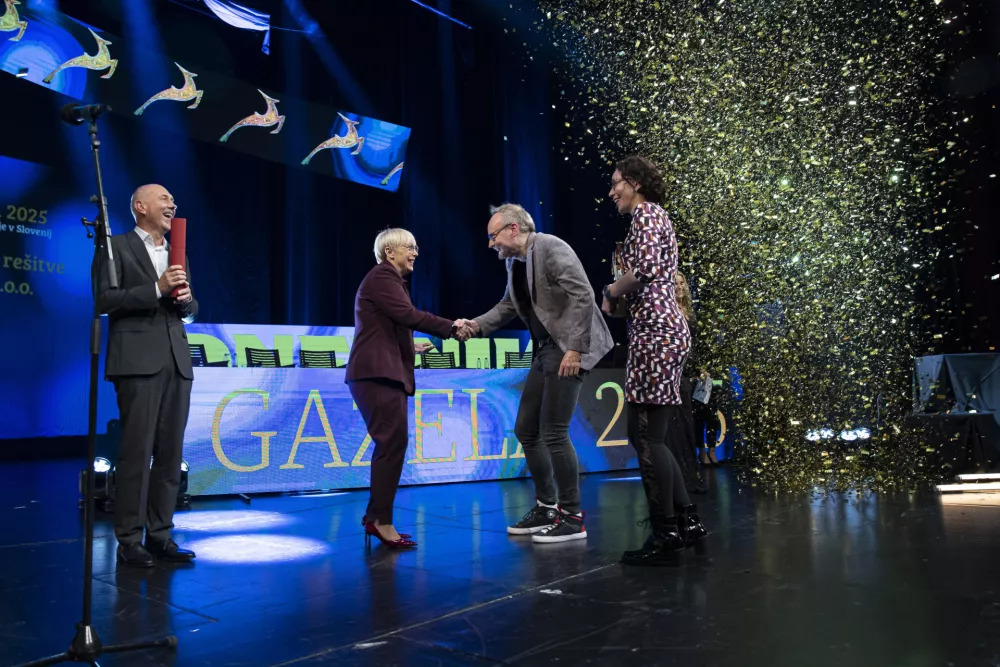 Bojan Petan, Nata&scaron;a Pirc Musar, Jurij Leskovec, ANA GLIGORIJEVIĆ 23.10.2025 - Gazela 2025 - sklepna prireditev Slovenska gazela 2025 v organizaciji časnika Dnevnik, slavnostna razglasitev zlate Gazele za leto 2025. Cankarjev dom
