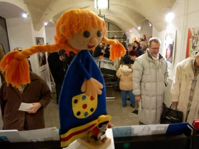 razstava ob obletnici smrti Astrid Lindgren, lutka Pika Nogavička