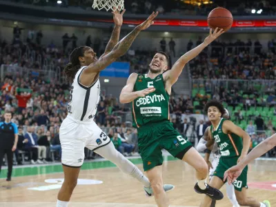 Aleksej Nikolič05.03.2025 - Ko&scaron;arka - Cedevita Olimpija - Be&scaron;ikta&scaron; osmina finala evropskega pokala. Dvorana Stožice Foto: Luka Cjuha