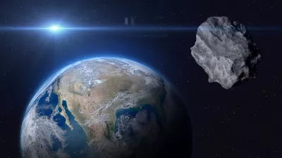 Planet Earth and big asteroid in the space. Concept a potentially hazardous object (PHO). Potentially hazardous asteroids (PHAs). Asteroid in outer space near Earth planet. Stony-iron meteorite is solar system. Elements of this image furnished by NASA. ______ Url(s): "https://www.nasa.gov/multimedia/imagegallery/image_feature_2159.html" Software: Adobe Photoshop CC 2015. Knoll light factory. Adobe After Effects CC 2017. 3ds Max 2016. / Foto: Buradaki