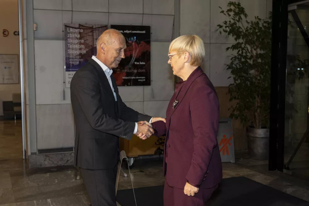 DNEVNIK MEDIJI - Bojan Petan in predsednica Republike Slovenije dr. Nataša Pirc Musar (Foto: Katja Kodba)
