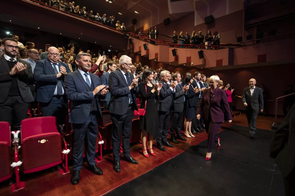 DNEVNIK MEDIJI - Bojan Petan, predsednica Republike Slovenije dr. Nataša Pirc Musar (Foto: Katja Kodba)