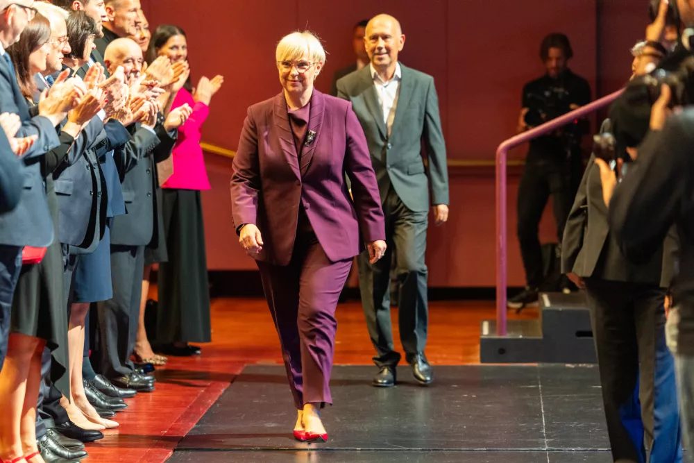 DNEVNIK MEDIJI - Bojan Petan in predsednica Republike Slovenije dr. Nataša Pirc Musar (Foto: Adrian Pregelj)