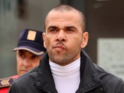 FILE PHOTO: Soccer Football - Dani Alves Release From Prison - Brians 2 Prison, Barcelona, Spain - March 25, 2024 Brazilian soccer player Dani Alves leaves the Brians 2 prison on bail while he appeals his rape conviction REUTERS/Nacho Doce/File Photo
