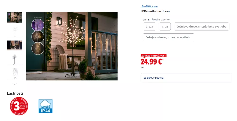 Svetlobno drevo / Foto: Zajem Zaslona