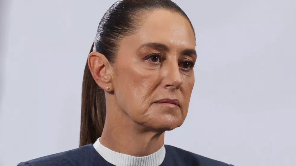 Mexico's President Claudia Sheinbaum attends a press conference at the National Palace in Mexico City, Mexico, November 3, 2025. REUTERS/Henry Romero