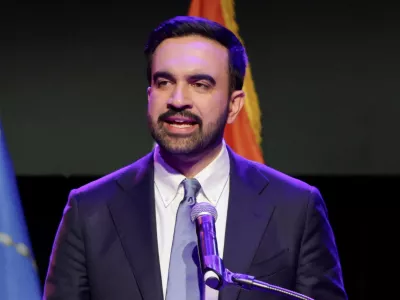 Democratic candidate for New York City mayor Zohran Mamdani speaks after winning the 2025 New York City Mayoral race, at an election night rally in the Brooklyn borough of New York City, New York, U.S., November 4, 2025. REUTERS/Jeenah Moon