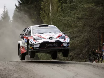 Ott Tanak competes during Ruuhimaki shakedown in Neste Rally in Jyvaskyla, Finland, August 4, 2019. Lehtikuva / Roni Rekomaa via REUTERS ATTENTION EDITORS - THIS IMAGE WAS PROVIDED BY A THIRD PARTY. NOT FOR USE BY REUTERS THIRD PARTY DISTRIBUTORS. NO THIRD PARTY SALES. FINLAND OUT