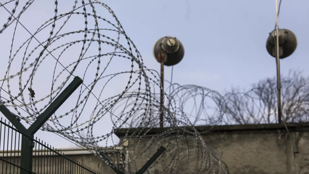 13.2.2025 protestni shod pravosodnih policistov in drugih strokovnih delavcev zavodov za prestajanje kazni zapora (ZPKZ) zapor Pov&scaron;etovaFoto: Luka Cjuha