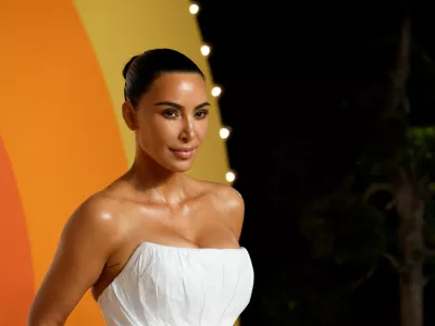 FILE PHOTO: Kim Kardashian arrives at the Vanity Fair Oscars party after the 97th Academy Awards, in Beverly Hills, California, U.S., March 2, 2025. REUTERS/Danny Moloshok/File Photo