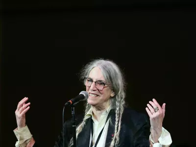 Patti Smith performs when Michael Dorf presents the 20th Annual Charity Concert, "People Have The Power - A Celebration Of Patti Smith" show at Carnegie Hall on March 26, 2025 in New York City. (Photo by Al Pereira/WireImage)