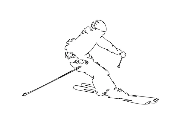 Downhill skier, skiing, abstract isolated vector silhouette, line art / Foto: Msan10, Getty Images