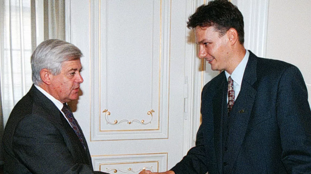 Milan Kučan Marjan Podobnik, / Foto: Bojan Velikonja