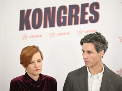 Luka MesecAsta Vrečko04.10.2025 - Redni kongres stranke Levica, na katerem bodo začeli postopke za imenovanje novega vodstva in potrjevali predvolilni sporazum o sodelovanju z zunajparlamentarno stranko VesnaFOTO: Nik Erik Neubauer