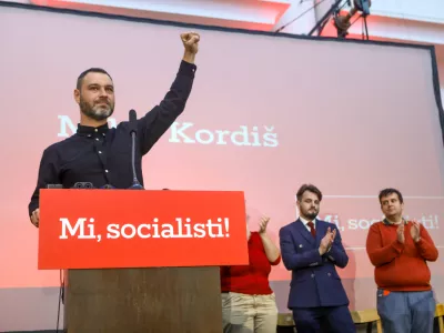 Miha Kordiš16.11.2025 - ustanovni kongres stranke Mi, socialisti! - dvorana Tabor - stranka Mi, socialistiFoto: Luka Cjuha