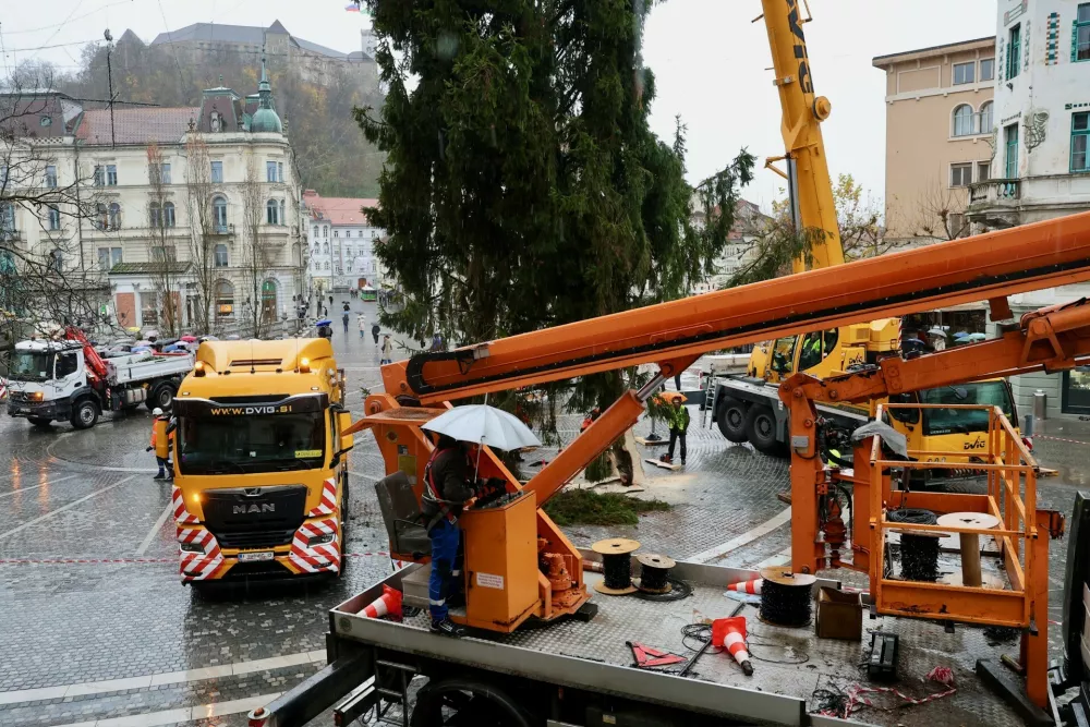 Z okrasitvijo bodo začeli že danes, vendar lahko traja &scaron;e nekaj dni. Foto: Jaka Gasar