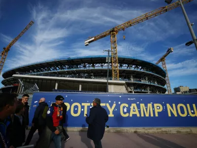 Soccer Football - LaLiga - FC Barcelona v Athletic Bilbao - Spotify Camp Nou, Barcelona, Spain - November 22, 2025 General view outside the stadium before the match REUTERS/Albert Gea