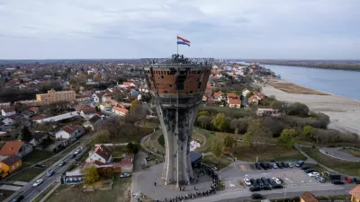 A drone view of Vukovar, Croatia, November 15, 2025. REUTERS/Antonio Bronic