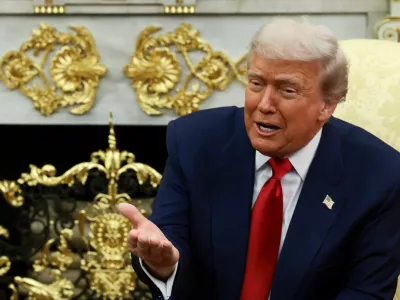 U.S. President Donald Trump speaks during a meeting with Saudi Crown Prince and Prime Minister Mohammed bin Salman in the Oval Office at the White House in Washington, D.C., U.S., November 18, 2025. REUTERS/Evelyn Hockstein