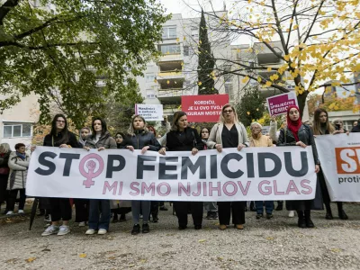 November 2025. Shod v Mostarju po še enem femicidu