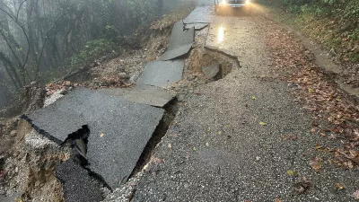 Goriska Brda.Posledice dezevja na cestni infrastrukturi.Foto: CZ obcine Brda
