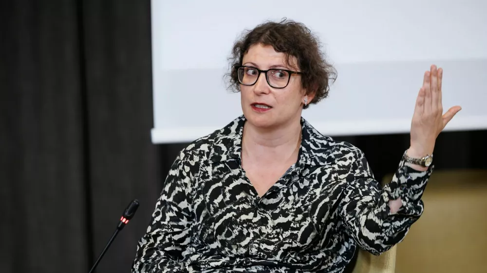 Bled, Rikli Balance Hotel.Mednarodna konferenca Blejski strateski forum 2023.Razprava z naslovom Ucinkovita orodja za zagotavljanje odgovornosti za grozodejstva: Pogodba MLA.Odvetnica na tozilstvu Mednarodnega kazenskega sodisca Beti Hohler.