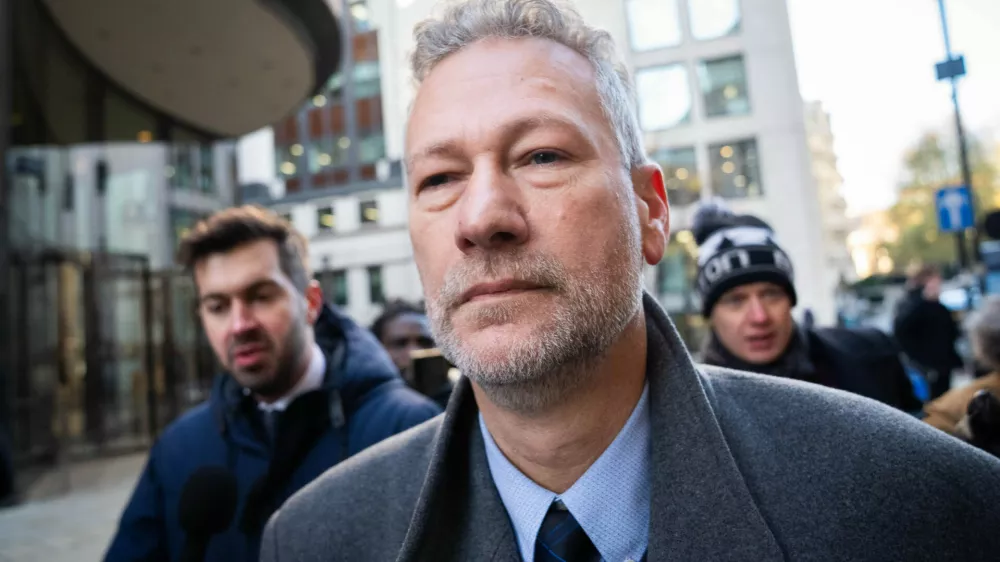 Former leader of Reform UK in Wales Nathan Gill, arrives at the The Old Bailey, London, Friday Nov. 21, 2025. (James Manning/PA via AP)