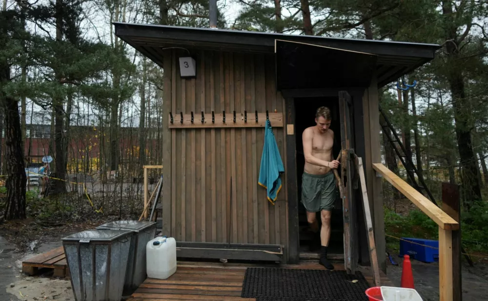 Juho-Pekka Palomaa leaves a sauna in Helsinki, Finland, October 31, 2025. REUTERS/Tom Little