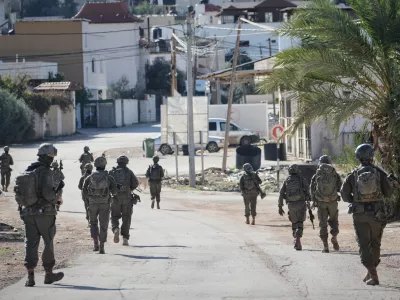 Israeli soldiers are seen during an army raid in the West Bank town of Tubas, Wednesday, Nov. 26, 2025. (AP Photo/Majdi Mohammed)