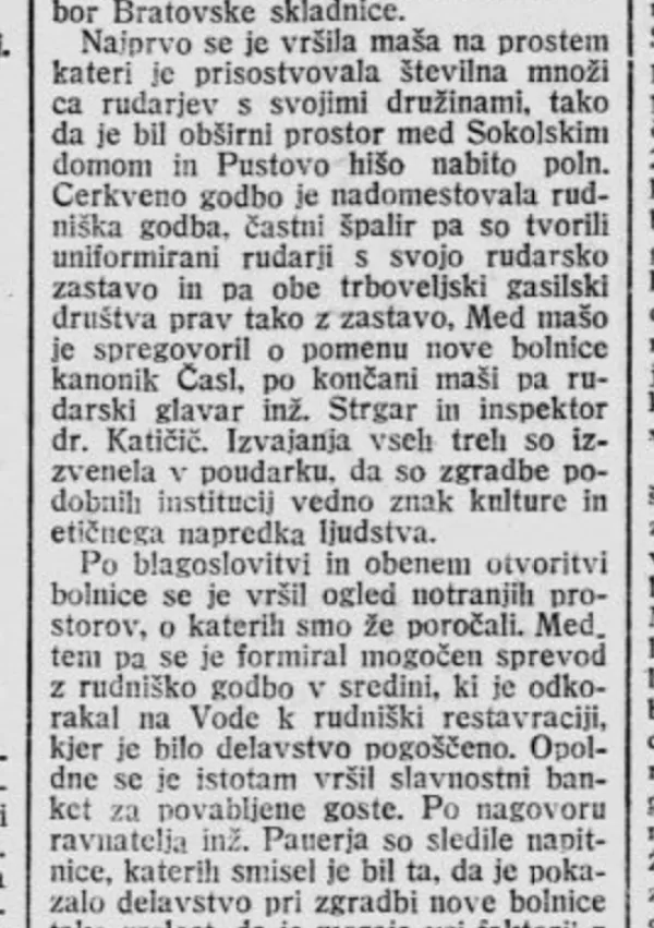 Splošna bolnišnica Trbovlje 1925 / Foto: Jutro