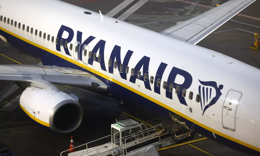 FILED - 30 January 2023, Cologne: A Ryanair passenger plane is parked at Cologne/Bonn Airport. Photo: Thomas Banneyer/dpa