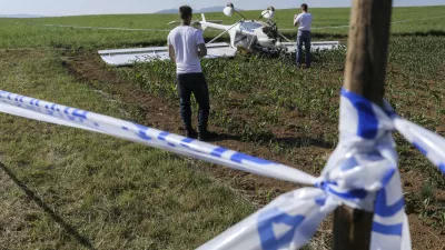 ﻿- 10.06.2014 Grosuplje - letalska nesreča - pri prisilnem pristanku med Cikavo in Grosupljem strmoglavilo ultralahko letalo, pri čemer se je zaradi razmočenega terena letalo prevrnilo    //FOTO: Jaka Gasar