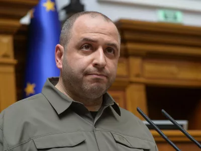 Nominated Defence Minister Rustem Umerov addresses lawmakers before they vote for his appointment, amid Russia's attack on Ukraine, during a parliament session of Ukrainian parliament in Kyiv, Ukraine September 6, 2023. REUTERS/Andrii Nesterenko