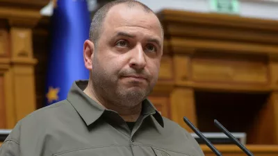 Nominated Defence Minister Rustem Umerov addresses lawmakers before they vote for his appointment, amid Russia's attack on Ukraine, during a parliament session of Ukrainian parliament in Kyiv, Ukraine September 6, 2023. REUTERS/Andrii Nesterenko