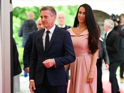 Robert Golob Tina Gaber 09.05.2025 - Slavnostna seja mestnega sveta Mestne občine Ljubljana ob prazniku Ljubljane FotoNik Erik Neubauer