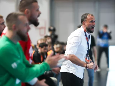 - Uroš Zorman, trener,- 14.10.2025. - Rokomet, Evropska liga 1. krog, LL Grosist Slovan - Baia Mare//FOTO: Bojan Velikonja