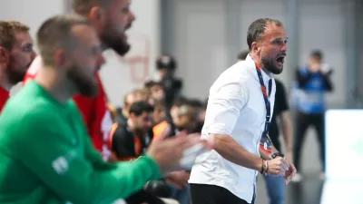 - Uroš Zorman, trener,- 14.10.2025. - Rokomet, Evropska liga 1. krog, LL Grosist Slovan - Baia Mare//FOTO: Bojan Velikonja