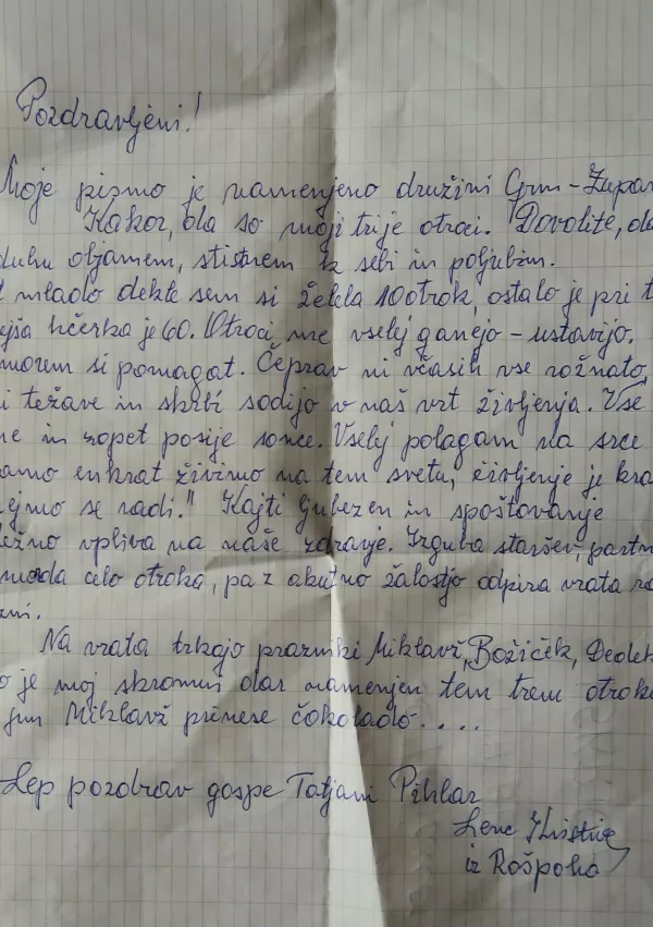 Iskrica, pismo bralke. Foto: Tatjana Pihlar / Foto: Tatjana Pihlar 