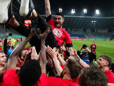 - Zmagovalci Celje. Albert Riera. 14.05.2025. - Nogomet, finale pokala Union, NK Koper - NK Celje. Foto: Bojan Velikonja 