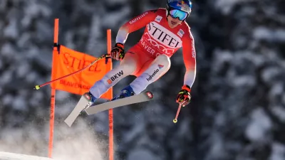 Switzerland's Marco Odermatt competes during a World Cup men's downhill skiing race, Thursday, Dec. 4, 2025, in Beaver Creek, Colo. (AP Photo/Robert F. Bukaty)