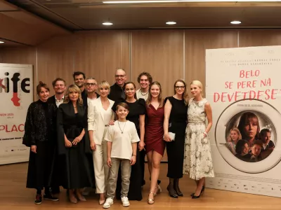 - Ekipa filma Belo se pere na devedeset,- 12.11.2025. - Odprtje Festivala 36. festivala Liffe v Ljubljani v CD.//FOTO: Bojan Velikonja