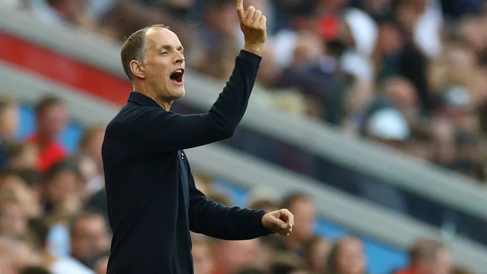 FILE PHOTO: Soccer Football - World Cup - UEFA Qualifiers - Group K - England v Andorra - Villa Park, Birmingham, Britain - September 6, 2025 England manager Thomas Tuchel reacts Action Images via Reuters/Matthew Childs/File Photo