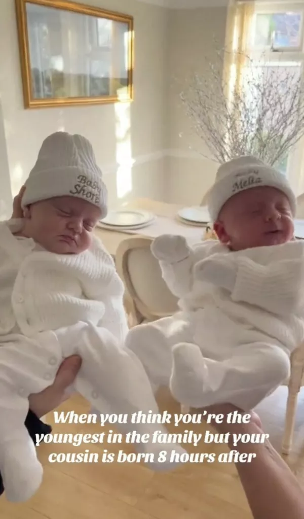 EXCLUSIVE: STRICTLY NO USAGE IN THE SUN AT THE CASE STUDY'S REQUESTStory from Jam Press (Twins Labour Together)VIDEO: Identical twins welcome babies hours apart in delivery suites just metres away from each otherIdentical twins welcomed their babies on the same day in delivery suites just metres apart.Alex Melia gave birth to her son Tommy first.Meanwhile, her twin Faye Shore delivered her son Sebastian nine hours later.The sisters, both 30, had their waters broken at the same time and delivered their babies in neighbouring delivery suites.Alex delivered her tot on 3 November with his sibling giving birth the following day."Going through this together feels like the greatest gift," Faye, from Liverpool, told What's the Jam."Growing up side by side was special but becoming mothers side by side is something else entirely."Our waters were actually broken by the midwives at almost the exact same time."We were in delivery rooms side by side and the whole moment felt surreal."The midwives were laughing in disbelief, they'd never seen anything like it."It was incredible knowing we were both going through the same thing."Even when contractions became intense or scary moments cropped up, there was a constant blanket of comfort knowing the other twin was right next door, fighting the same battle."Our mum, along with our husbands, was our birthing partner and had to go between rooms."Both babies were born via emergency caesarean.Alex and Tommy were able to leave hospital after two days but Faye and Sebastian developed an infection and went into septic shock.Thankfully, they recovered and went home 11 days later.Faye said: "Both of our journeys were different but equally powerful."In the end, two perfect boys arrived safely and that's what matters most."The pair, who both work as primary school teachers, discovered they were expecting their first babies within just 24 hours of each other.Alex and husband To.08 Dec 2025Pictured: STRICTLY NO USAGE IN THE SUN AT THE CASE STUDY'S REQUESTStory from Jam Press (Twins Labour Together)Pictured: Video grab: Sebastian and Tommy.VIDEO: Identical twins welcome babies hours apart in delivery suites just metres away from each otherIdentical twins welcomed their babies on the same day in delivery suites just metres apart.Alex Melia gave birth to her son Tommy first.Meanwhile, her twin Faye Shore delivered her son Sebastian nine hours later.The sisters, both 30, had their waters broken at the same time and delivered their babies in neighbouring delivery suites.Alex delivered her tot on 3 November with his sibling giving birth the following day."Going through this together feels like the greatest gift," Faye, from Liverpool, told What's the Jam."Growing up side by side was special but becoming mothers side by side is something else entirely."Our waters were actually broken by the midwives at almost the exact same time."We were in delivery rooms side by.,Image: 1057577078, License: Rights-managed, Restrictions: NO Australia, Germany, Norway, South Korea, Sweden, United Kingdom, United States, Unknown Country, Model Release: no, Pictured: Faye Shore and Alex Melia