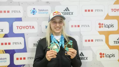 Janja Garnbret2.10.2025 - planinska zveza - športno plezanje - tiskovna konferenca po svetovnem prvenstvuFoto: Luka Cjuha