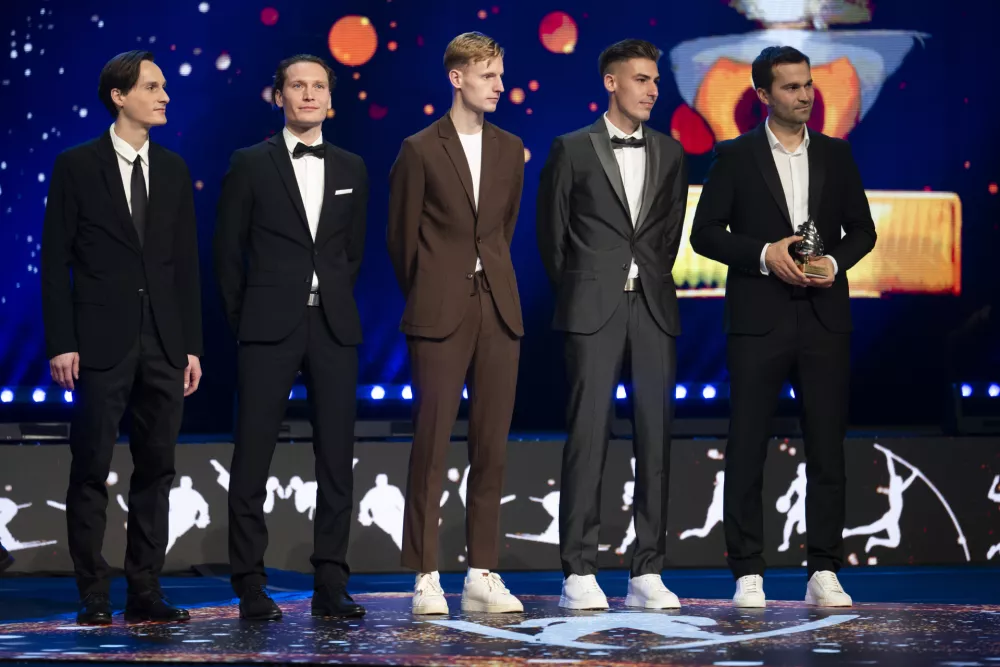 Skakalci PrevcLanišekHrgota09.12. 2025 Športnik leta 2025 Foto: Nik Erik Neubauer