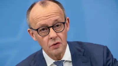 11 December 2025, Berlin: German Chancellor Friedrich Merz takes part in the press briefing on the results of the consultations following the coalition committee in the Chancellery. Photo: Michael Kappeler/dpa
