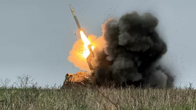 Ukrainian servicemen fire a Multiple Launch Rocket System (MLRS) towards Russian troops, amid Russia's attack on Ukraine, near the frontline town of Pokrovsk in Donetsk region, Ukraine December 9, 2025. REUTERS/Stringer