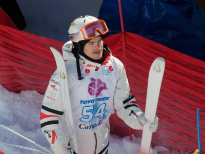 T15W6G Quebec, Canada.,. World moguls champion, Mikael Kingsbury wins the Canadian Moguls Championship Series presented by Toyota at Val Saint-Come Credit: richard prudhomme/Alamy Live News