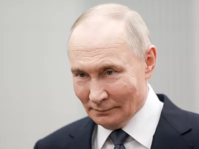 Russian President Vladimir Putin attends an international forum of civil participation "We Are Together" in Moscow, Russia, Wednesday, Dec. 3, 2025. (Alexander Shcherbak, Sputnik, Kremlin Pool Photo via AP)